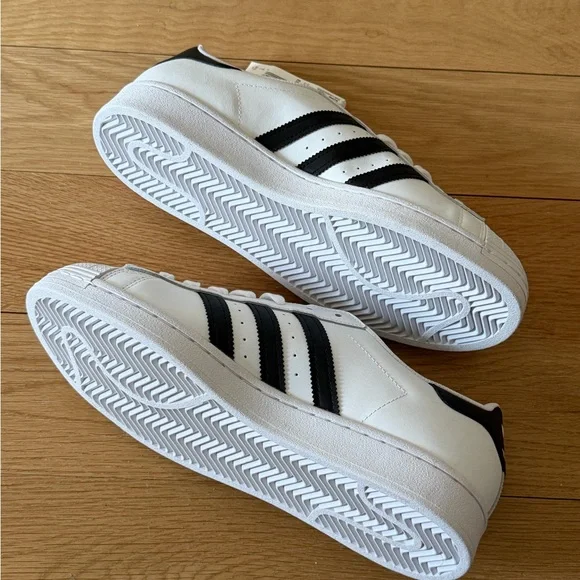 Adidas Superstar White with Black Stripes Men's Sneakers - Picture 3 of 5